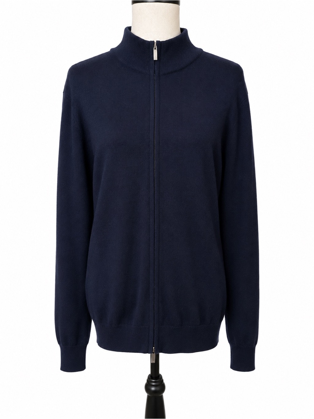 Giorgio Armani 100% Cashmere Full Zip Sweater Cardigan Navy Blue
